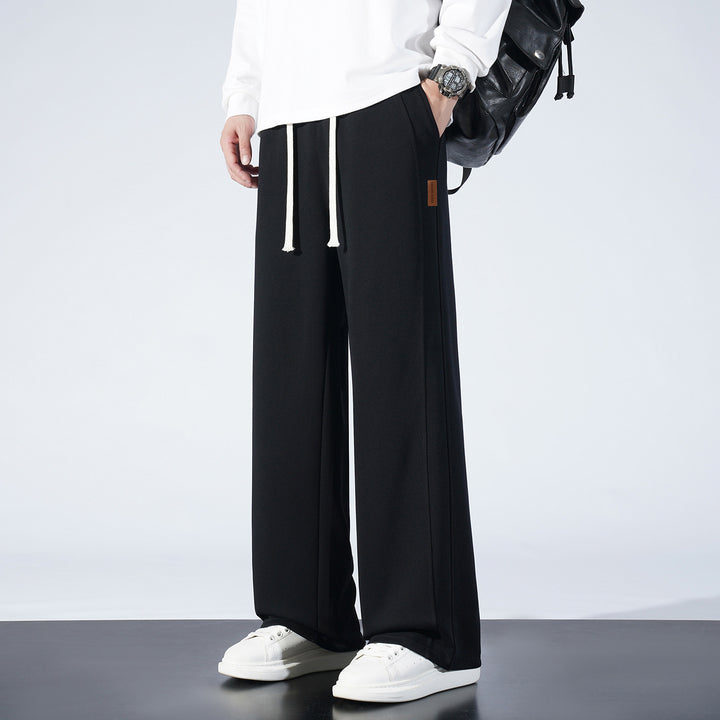 Women's Wide Lounge Sweatpants with Drawstring and Straight Leg Mune Fashion
