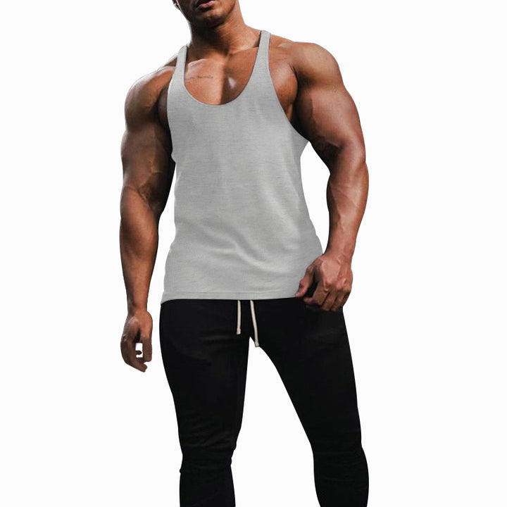 Men's athletic tank top with deep armholes and narrow straps at the back made of cotton stretch Mune Fashion