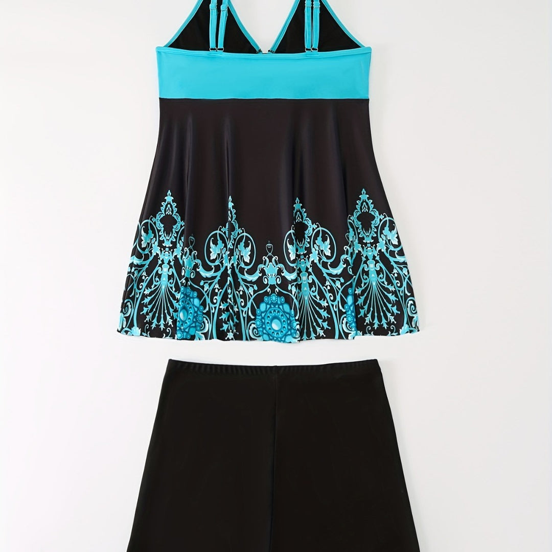 Women's swimsuit set with elegant pattern and comfortable shorts Mune Fashion