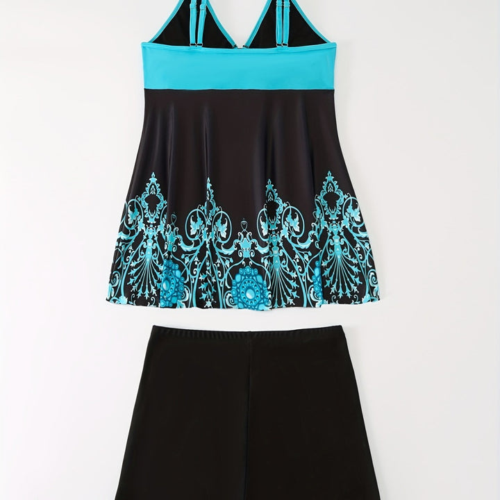 Women's swimsuit set with elegant pattern and comfortable shorts Mune Fashion