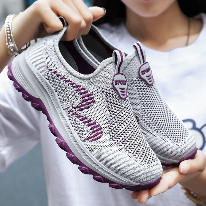 Women nan lightweight breathable knit slip-on sneakers with shock-absorbing EVA midsole and gripping profile outsole Mune Fashion