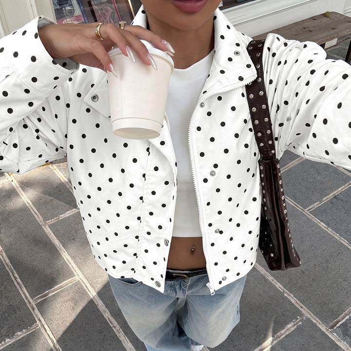 Women's Polka-Dots Pullover Jacket Mune Fashion