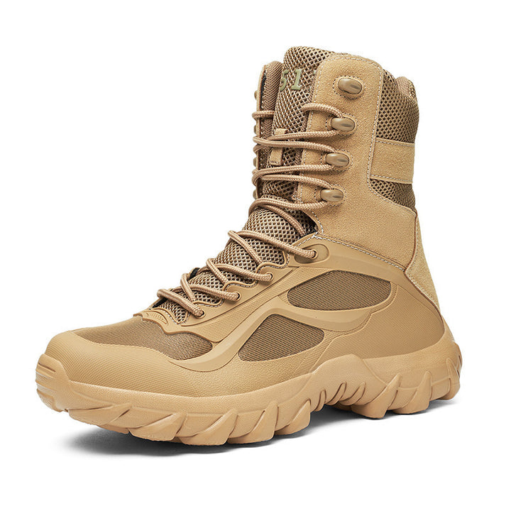 Men's Tactical High-Top Combat Boots with Robust Trail Tread Sole Mune Fashion