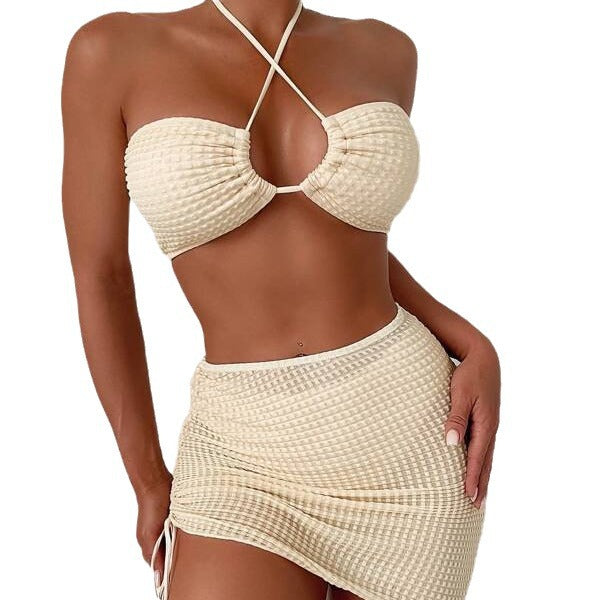 Women's bandeau bikini with sexy wrap skirt Mune Fashion