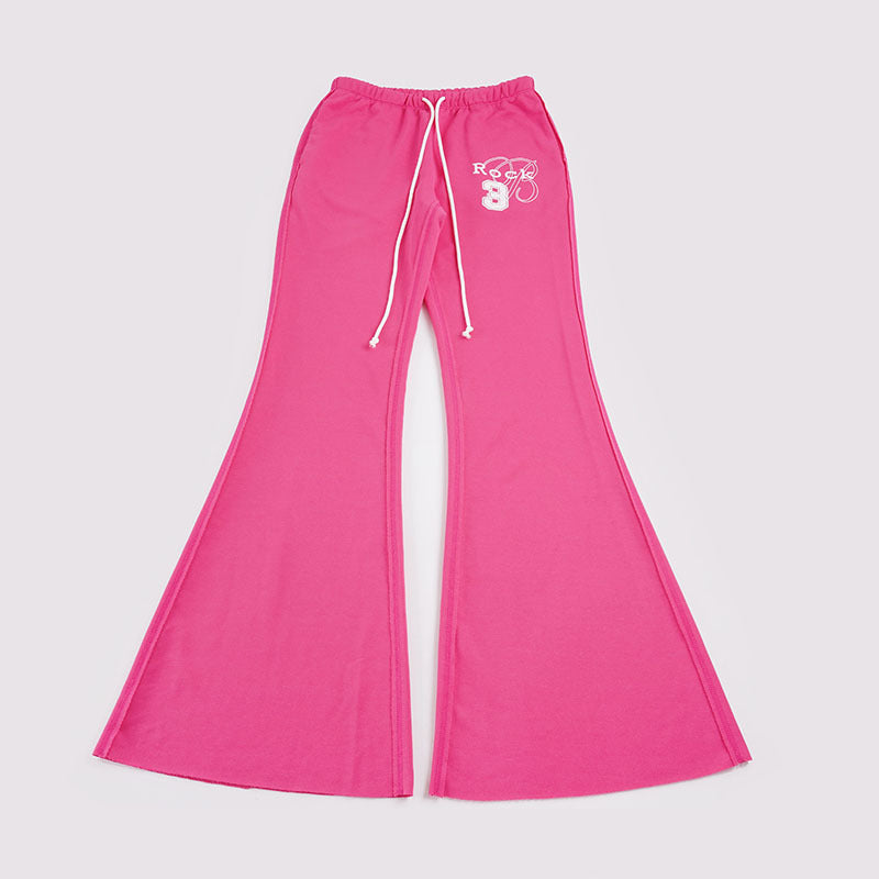Ladies nan flared sweatpants with extra wide flare, elastic waistband and drawstring Mune Fashion