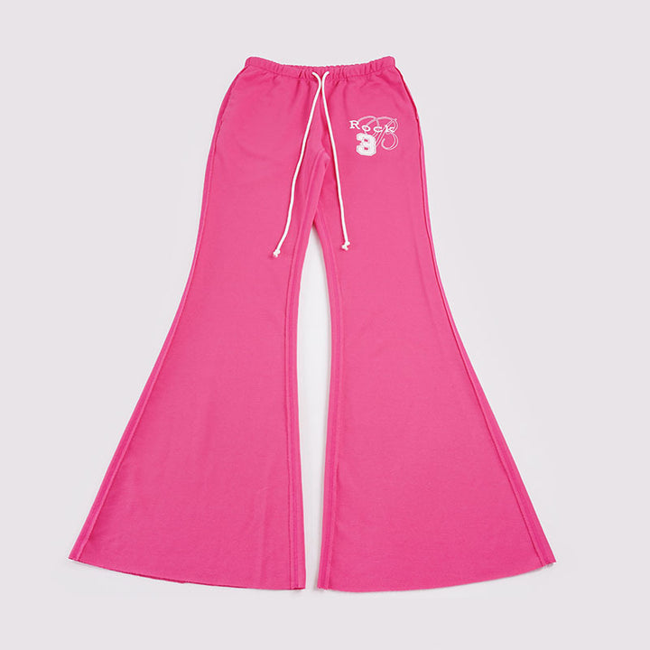 Ladies nan flared sweatpants with extra wide flare, elastic waistband and drawstring Mune Fashion