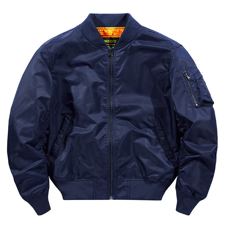Men's flight bomber jacket made of technical nylon with ribbed cuffs and arm pocket Mune Fashion