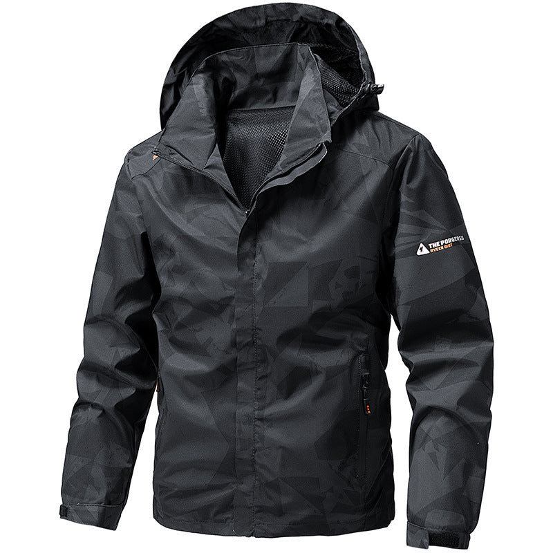 Men's nano wind and waterproof camo rain jacket with welded seams and mesh inner lining Mune Fashion