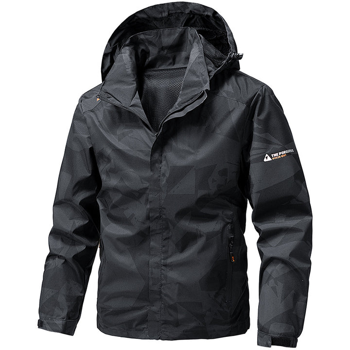 Men's nano wind and waterproof camo rain jacket with welded seams and mesh inner lining Mune Fashion