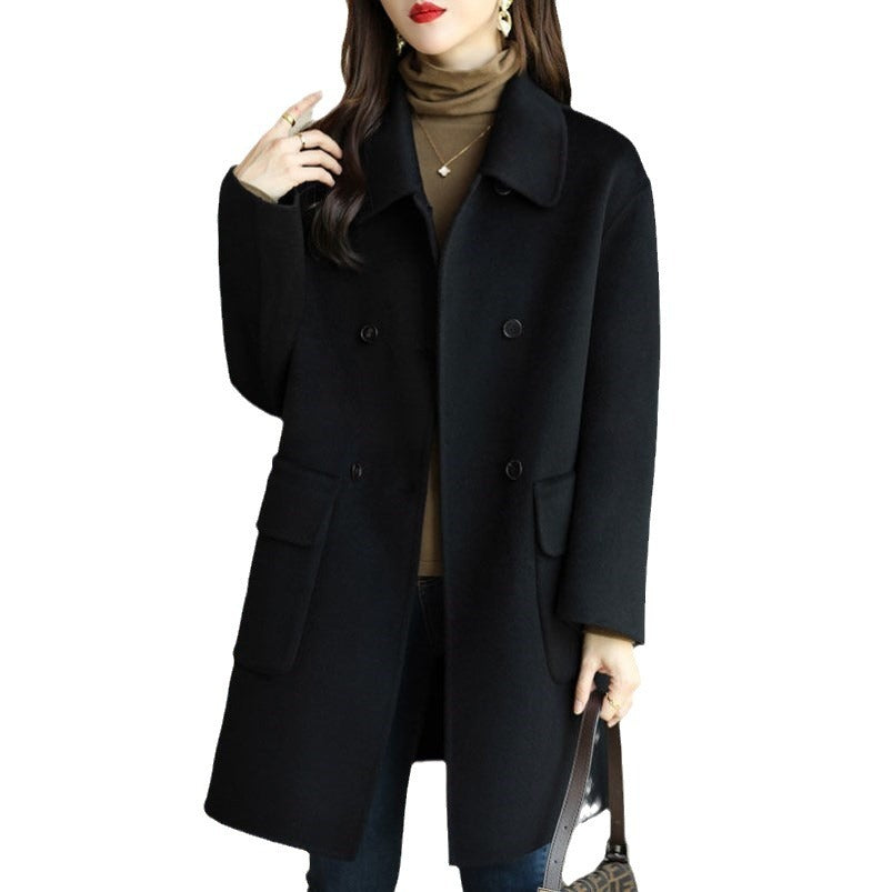 Women's Double-Breasted Wool Coat Mune