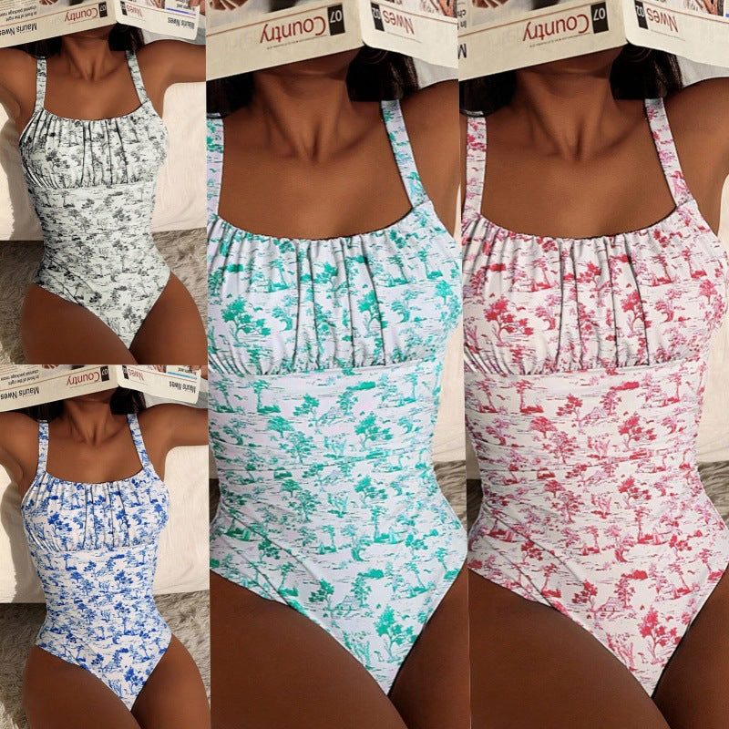 Women’s one-piece swimsuit with floral pattern Mune Fashion