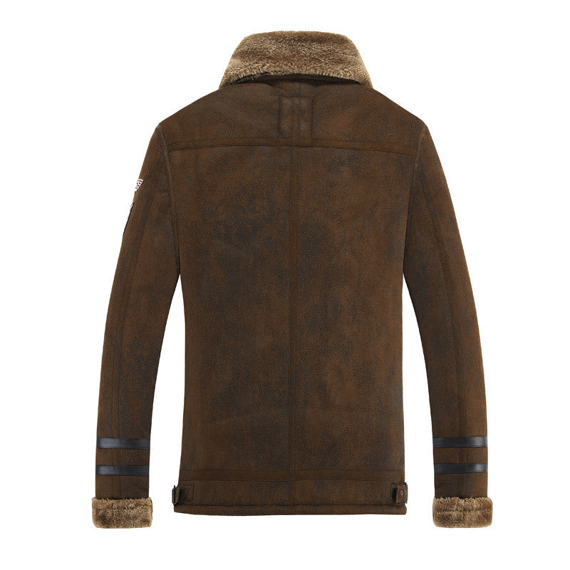 Men's padded pilot jacket with faux fur lining and stand-up collar Mune Fashion