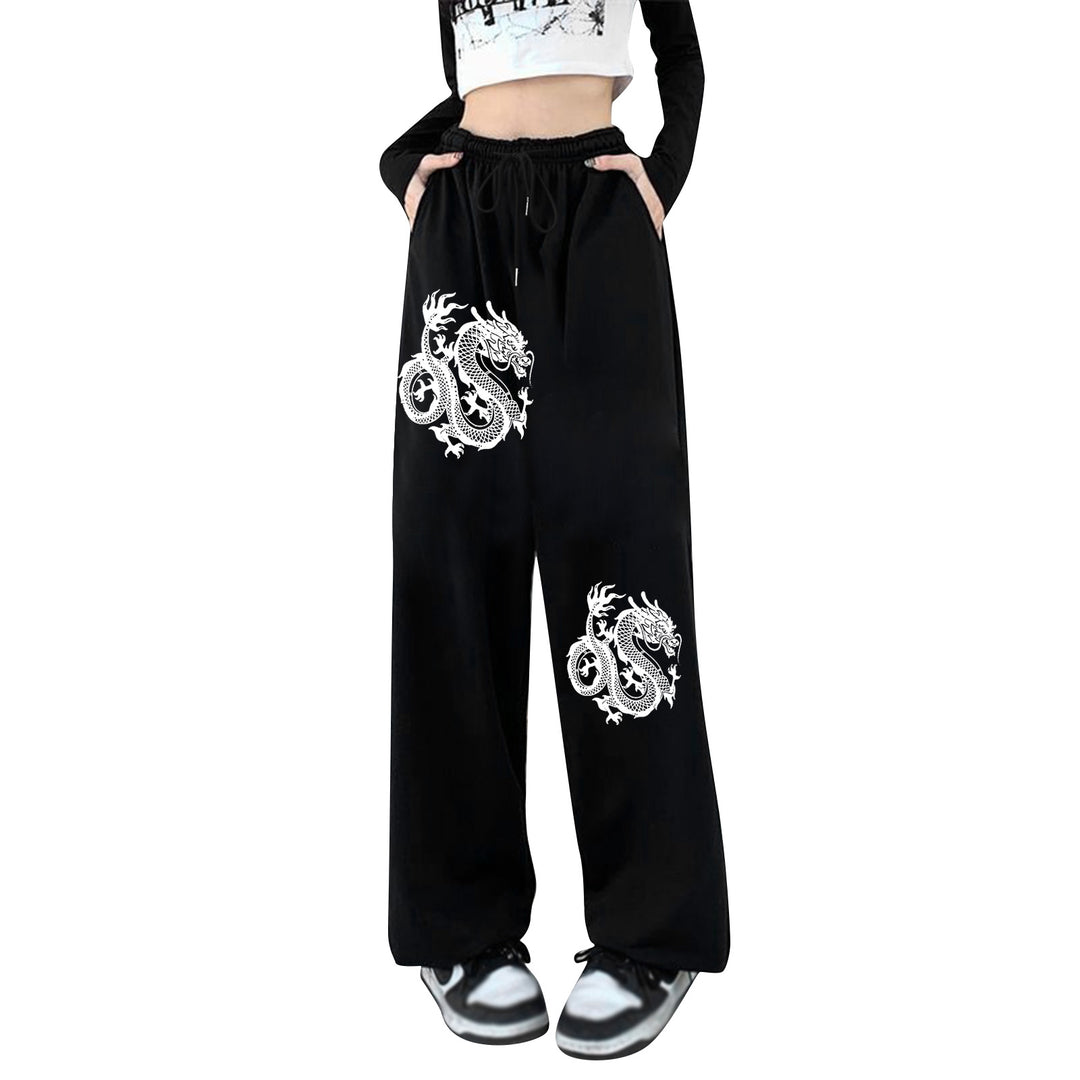 Women's high-waisted jogging pants with side statement print and elastic waistband Mune Fashion