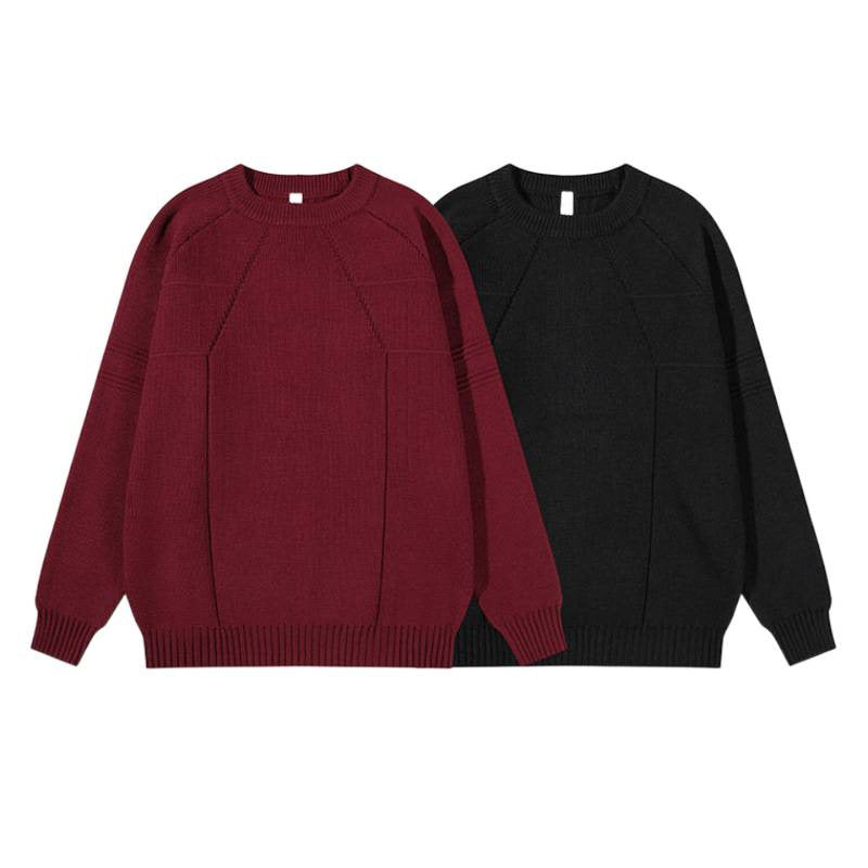 Unisex Thick Knit Oversized Sweater with Raglan Sleeves and Structured Insert Seams Mune Fashion