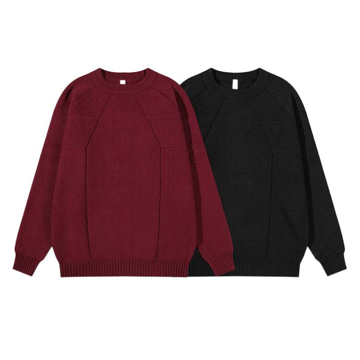 Unisex Thick Knit Oversized Sweater with Raglan Sleeves and Structured Insert Seams Mune Fashion