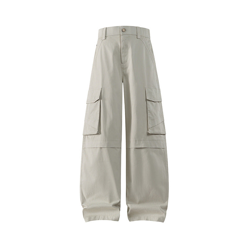 Damen weite Cargo-Hose mit hoher Taille und Multifunktions-Taschen Mune Fashion