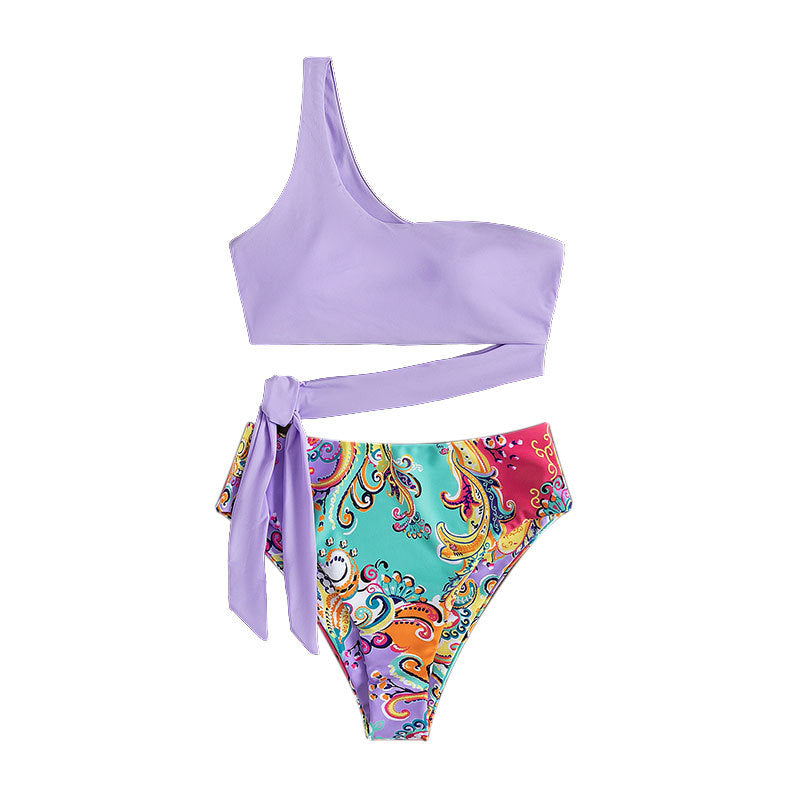 Women's triangle bikini with asymmetric top and elegant wrap band Mune Fashion