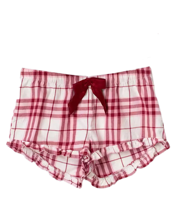Women's casual pajama set with gathered camisole top, ruffled underbust and pants with elastic waistband Mune Fashion