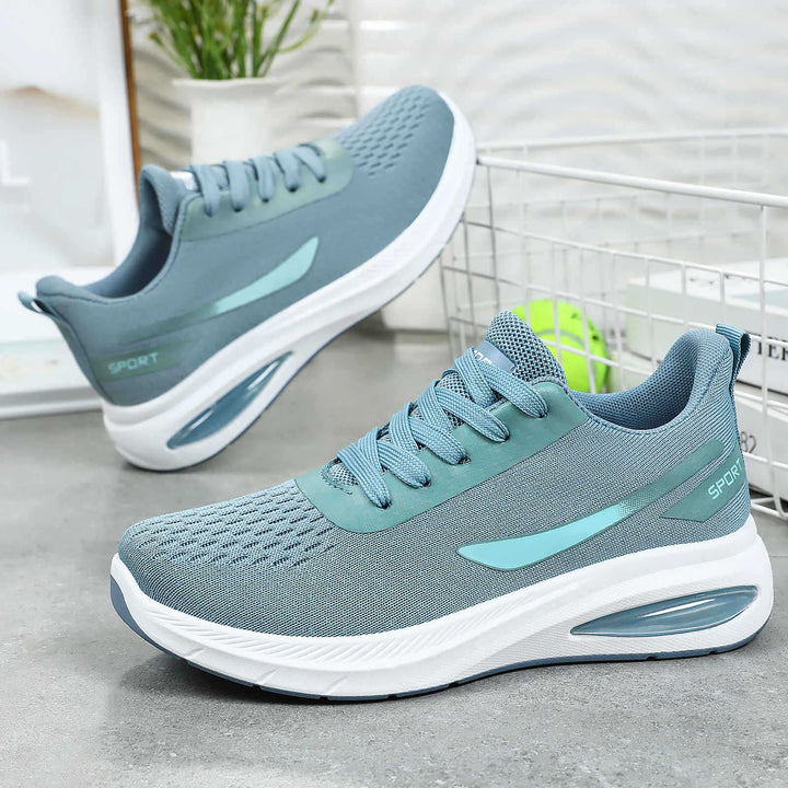 Women's breathable knit comfort sneakers with visible air chamber and shock-absorbing platform sole Mune Fashion