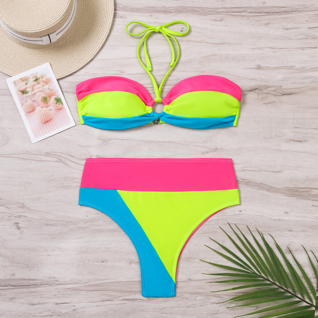 Women's bandeau bikini with contrasting color combinations Mune Fashion