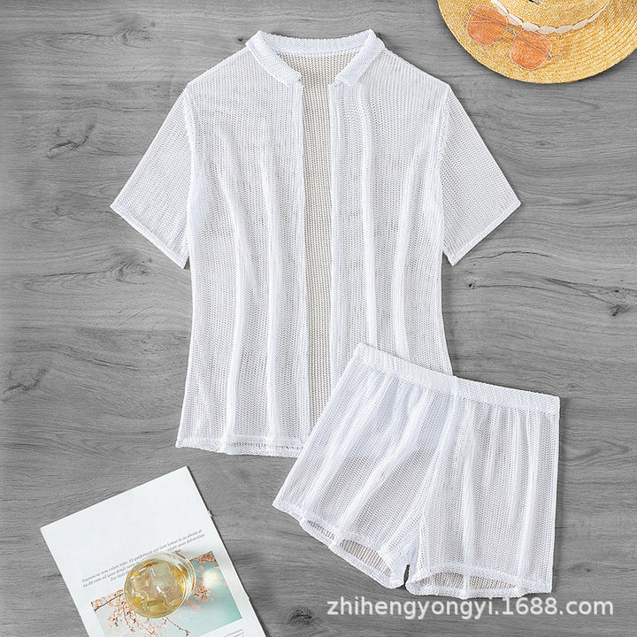 Women's leisure suit with airy knit design Mune Fashion