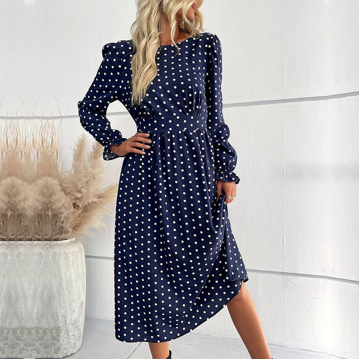 Women’s Midi Dress in Polka Dot Design Mune Fashion