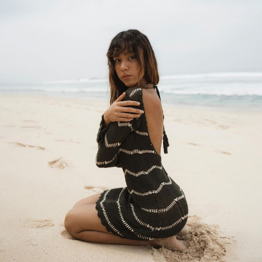 Women’s crochet dress with deep back neckline Mune Fashion