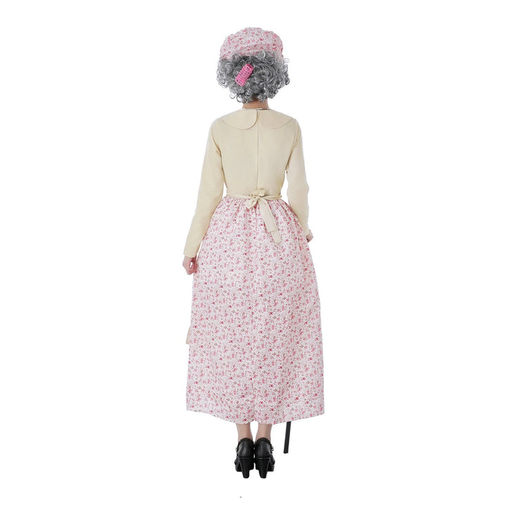 Ladies Vintage Older Costume with Floral Pattern and Ruffle Details Mune Fashion
