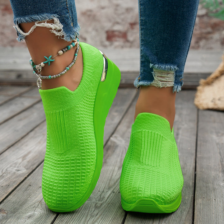 Women's  Sock Sneaker with elastic knitted upper leopard pattern and wedge profile sole Mune Fashion
