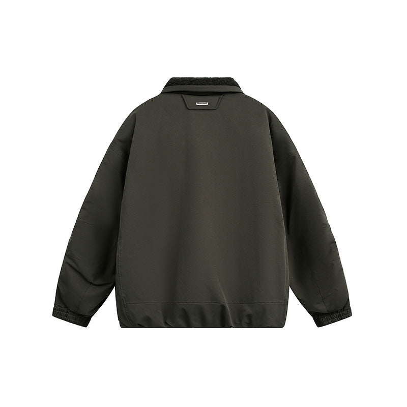 Men's Oversize Quilted Jacket with High Collar and Teddy Lining Mune Fashion