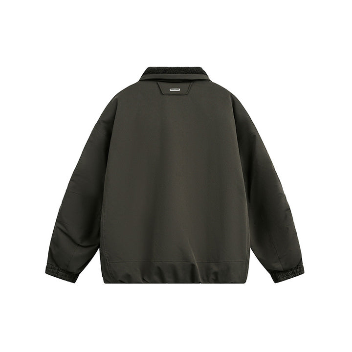 Men's Oversize Quilted Jacket with High Collar and Teddy Lining Mune Fashion
