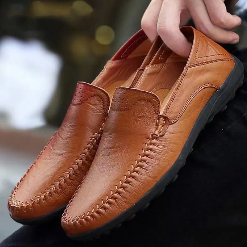 Men's Elegant Moccasins Made of Soft Leather Mune Fashion