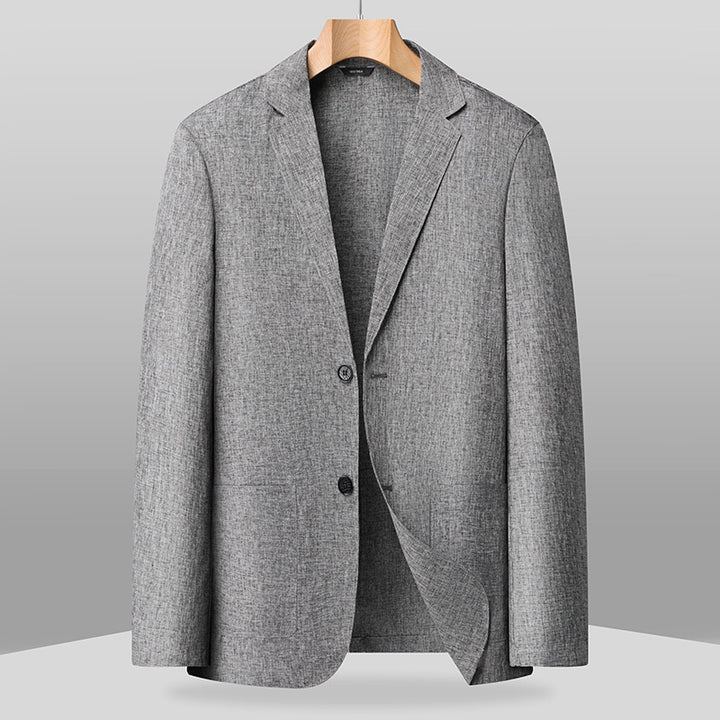 Men's Lightweight Unlined Single-Breasted Blazer with Patch Pockets Mune Fashion