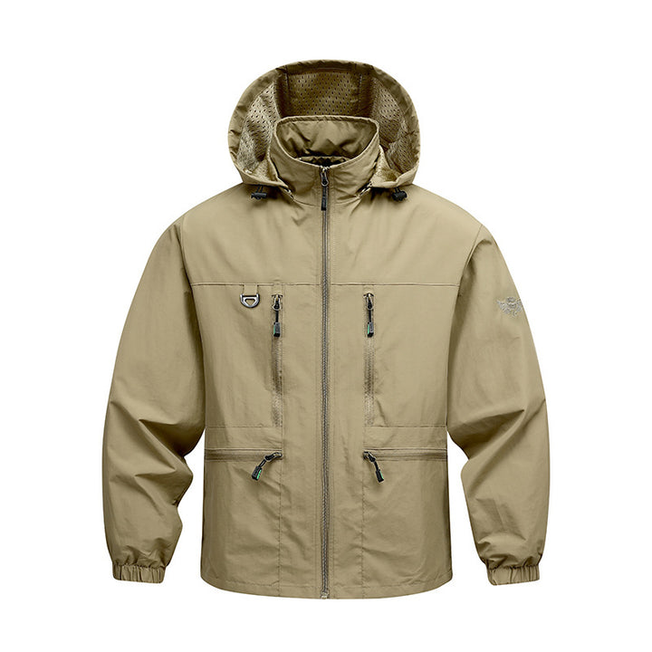 Men's Waterproof Functional Jacket with Adjustable Hood