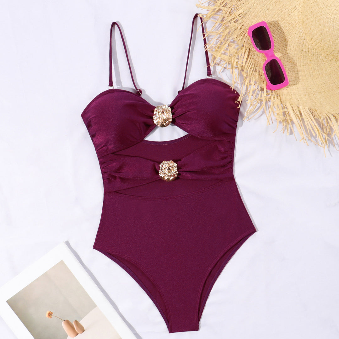 Women's One-Piece Swimsuit with Refined Lace-Up Details Mune Fashion