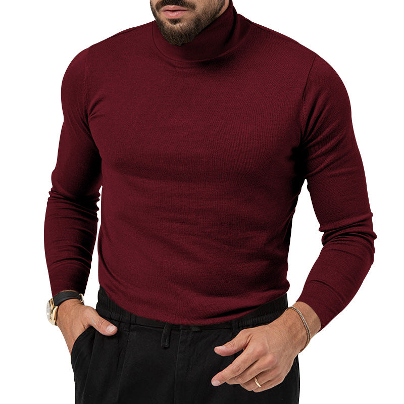Men's Slim-Fit Turtleneck Sweater Fine Knit with Stretch, Slim Silhouette and Ribbed Cuffs Mune Fashion