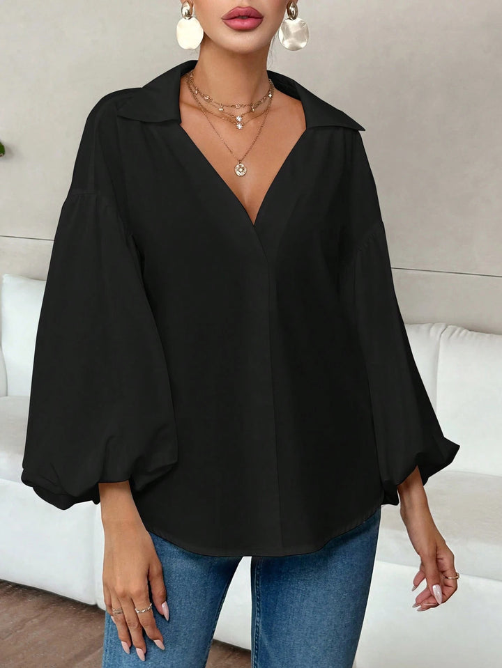 Women’s oversized blouse with voluminous puff sleeves and polka dot pattern Mune Fashion