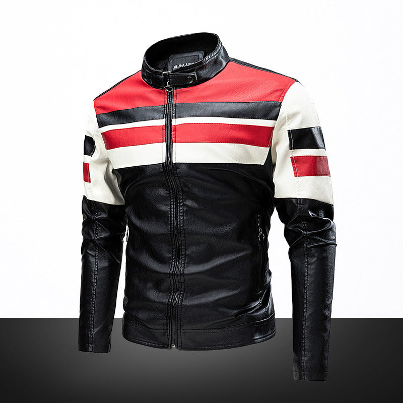 Men's Fashion Faux Leather Jacket in sporty design Mune Fashion