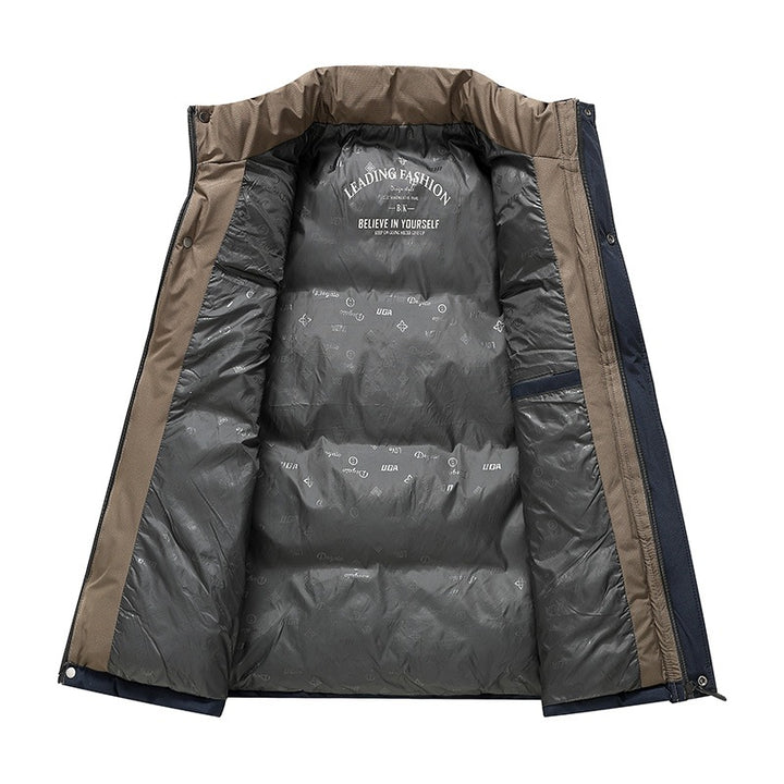 Men's thermo puffer vest with reinforced collar, dual closure & lining with logo print Mune Fashion