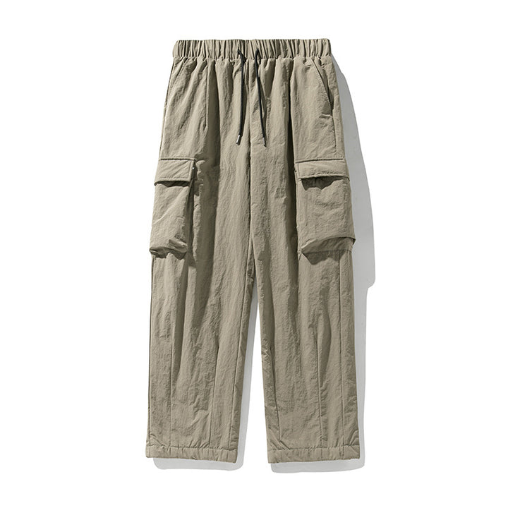 Unisex Cargo Pants with Elastic Waistband, Large Flap Pockets and Straight Leg Mune Fashion