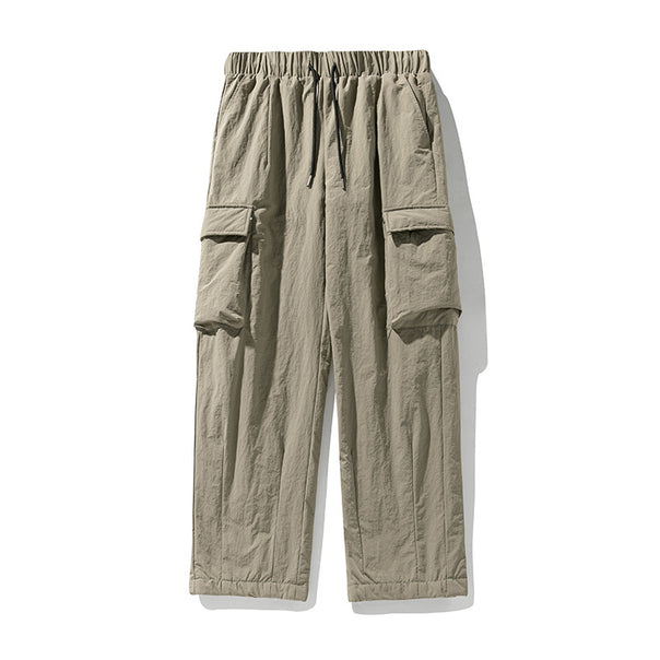 Unisex locker-cut utility cargo pants made of crinkle nylon with elastic waistband Mune Fashion