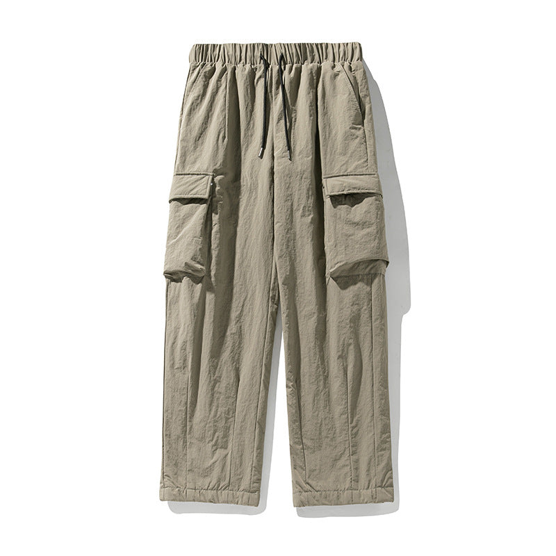 Unisex locker-cut utility cargo pants made of crinkle nylon with elastic waistband Mune Fashion