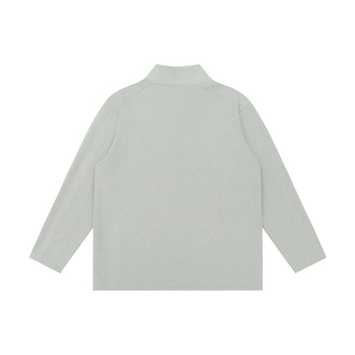 Unisex Waffle Structure Half Zip Pullover with Troyer Collar and Relaxed Fit Mune Fashion