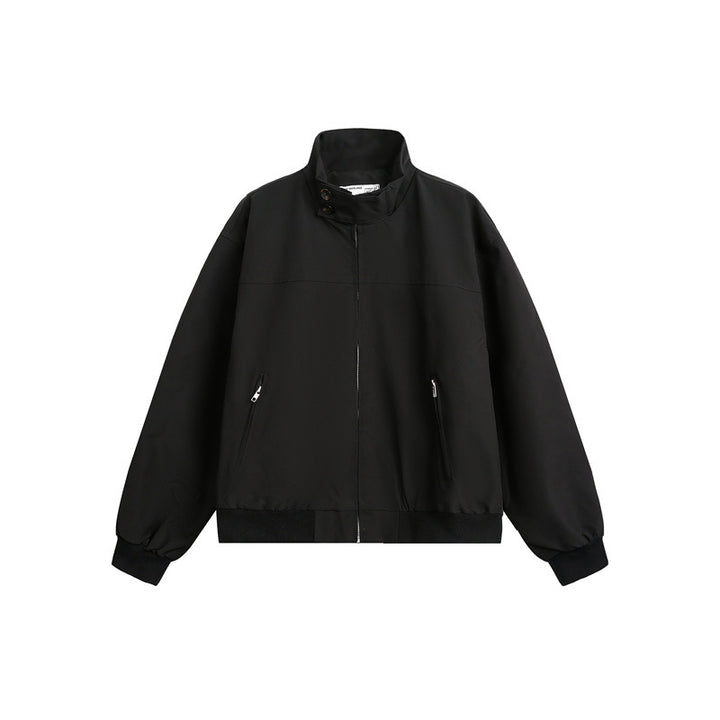Men's Urban Microfiber Blouson with Stand-Up Collar, Hidden Button Placket and Zipper Pockets Mune Fashion