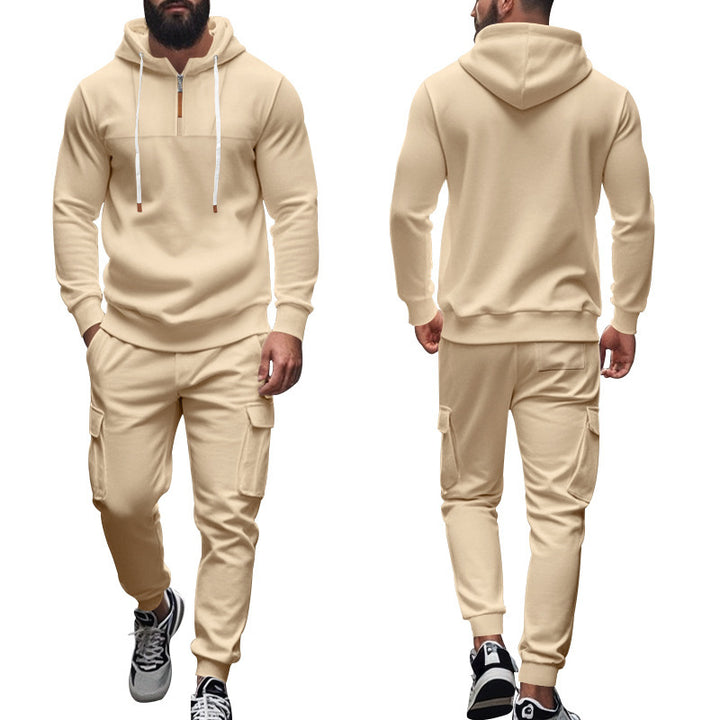 Men's nano cargo jogging set with half-zip hoodie and drawstring cargo pants Mune Fashion