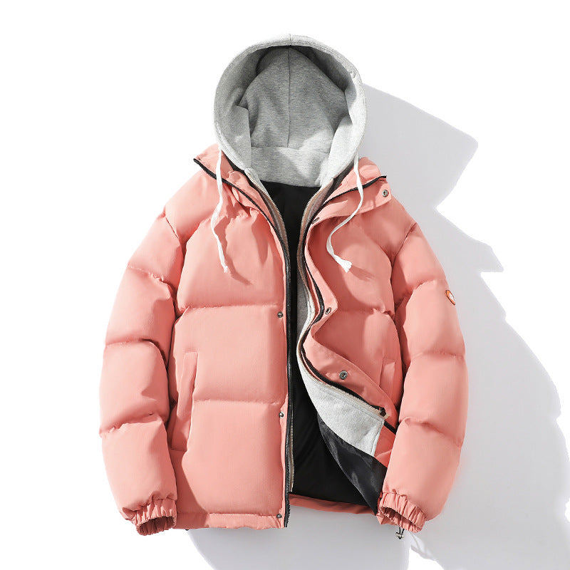 Men's Padded Quilted Jacket with Integrated Hood Layer and Windproof Outer Layer Mune Fashion