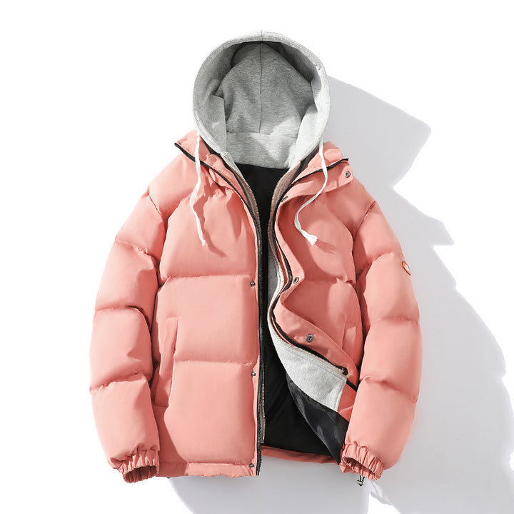 Men's Padded Quilted Jacket with Integrated Hood Layer and Windproof Outer Layer Mune Fashion