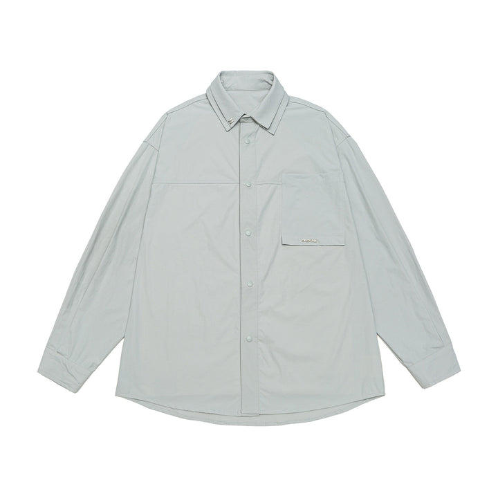 Unisex Oversize Shirt Jacket with Snap Button Front and Patch Chest Pocket Mune Fashion