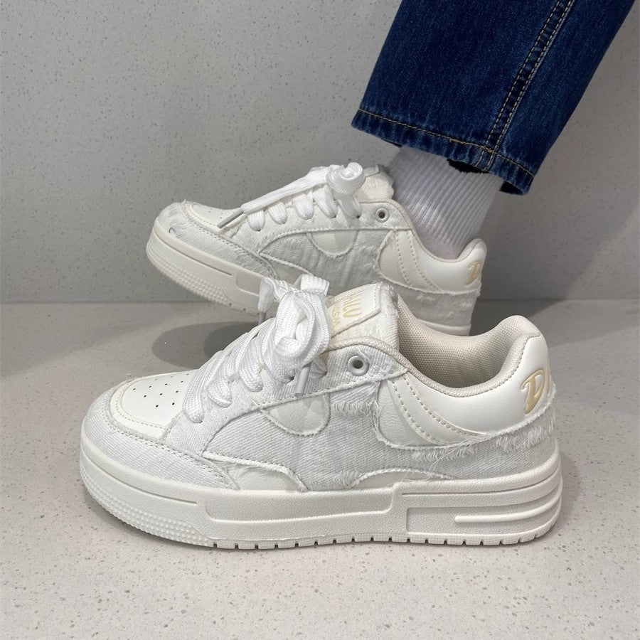 Women's sneakers with luxurious denim upper material and padded sole Mune Fashion
