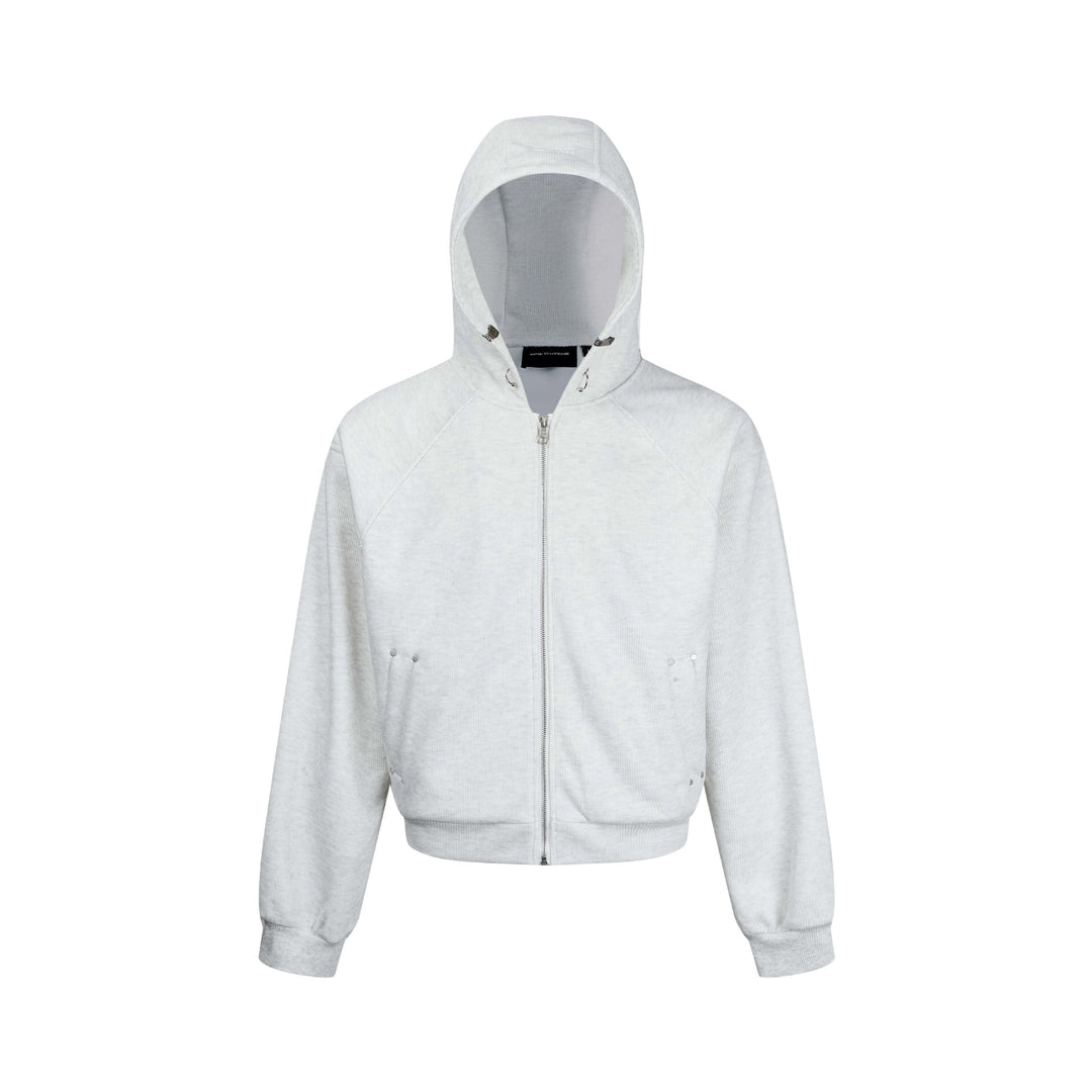 Ladies hooded sweatshirt jacket with zipper and raglan sleeves Mune Fashion
